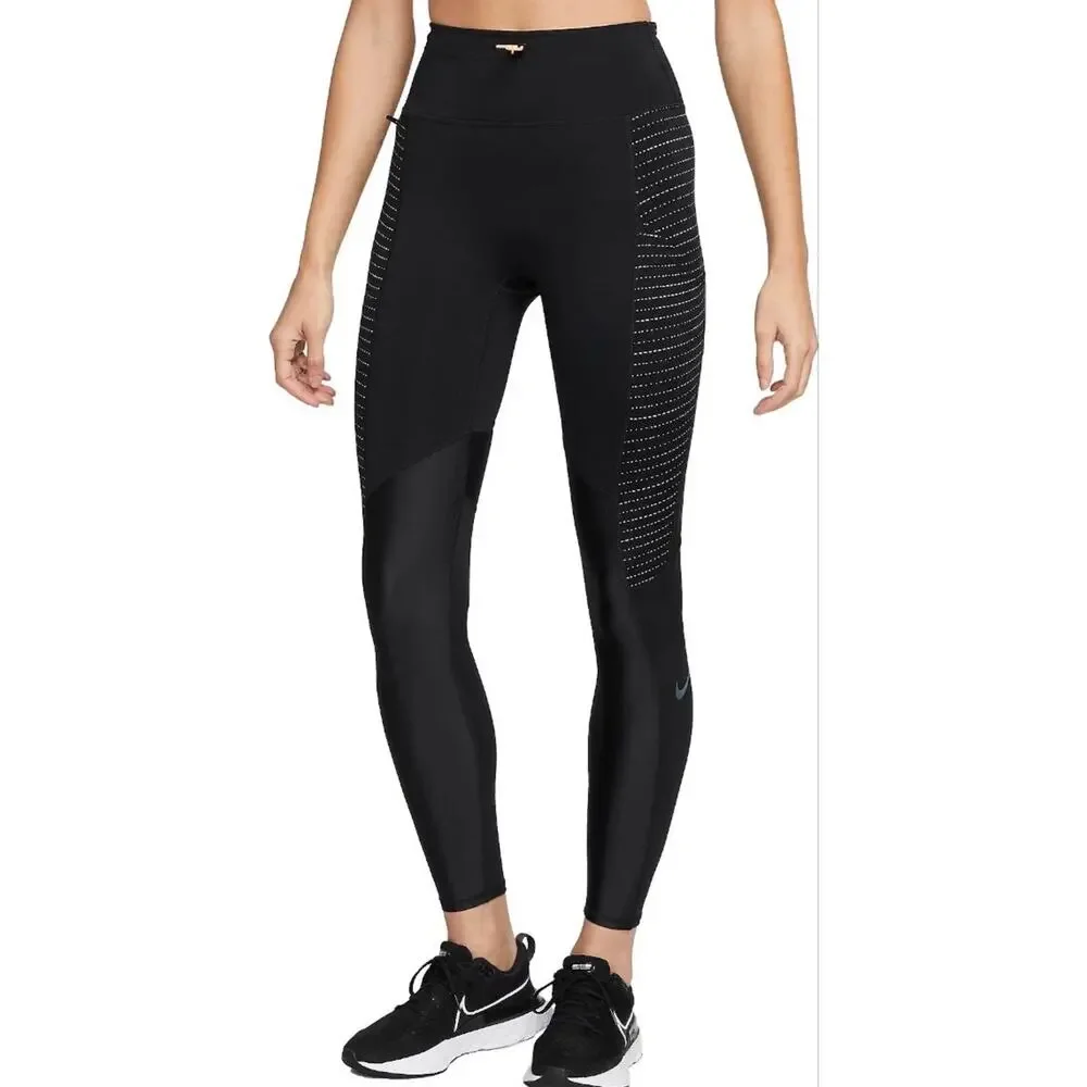 Nike Dri-FIT Run Division Epic Luxe Leggings Black Orange XXS NWT